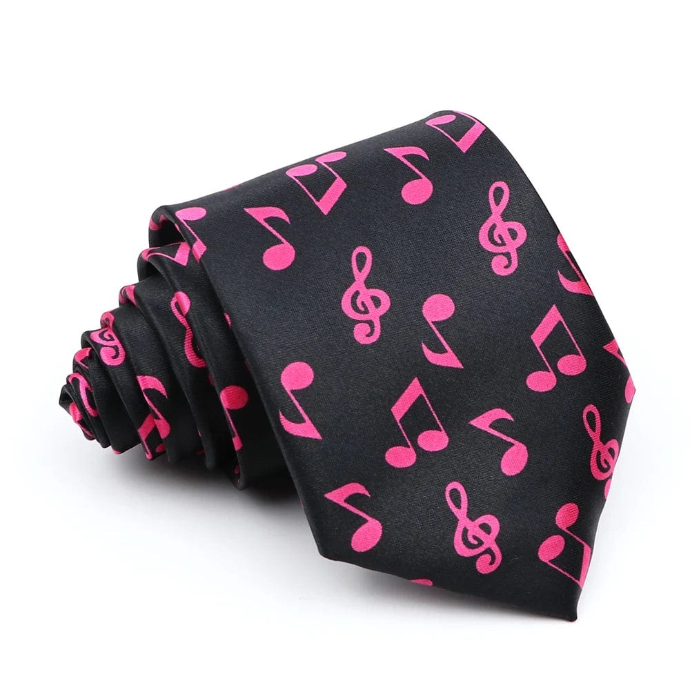 ZONFAZ Music Silk Ties 8cm Novelty Design Muscial Notes Guitar Piano Necktie