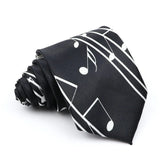 ZONFAZ Music Silk Ties 8cm Novelty Design Muscial Notes Guitar Piano Necktie