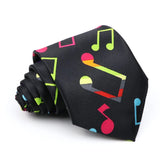 ZONFAZ Music Silk Ties 8cm Novelty Design Muscial Notes Guitar Piano Necktie