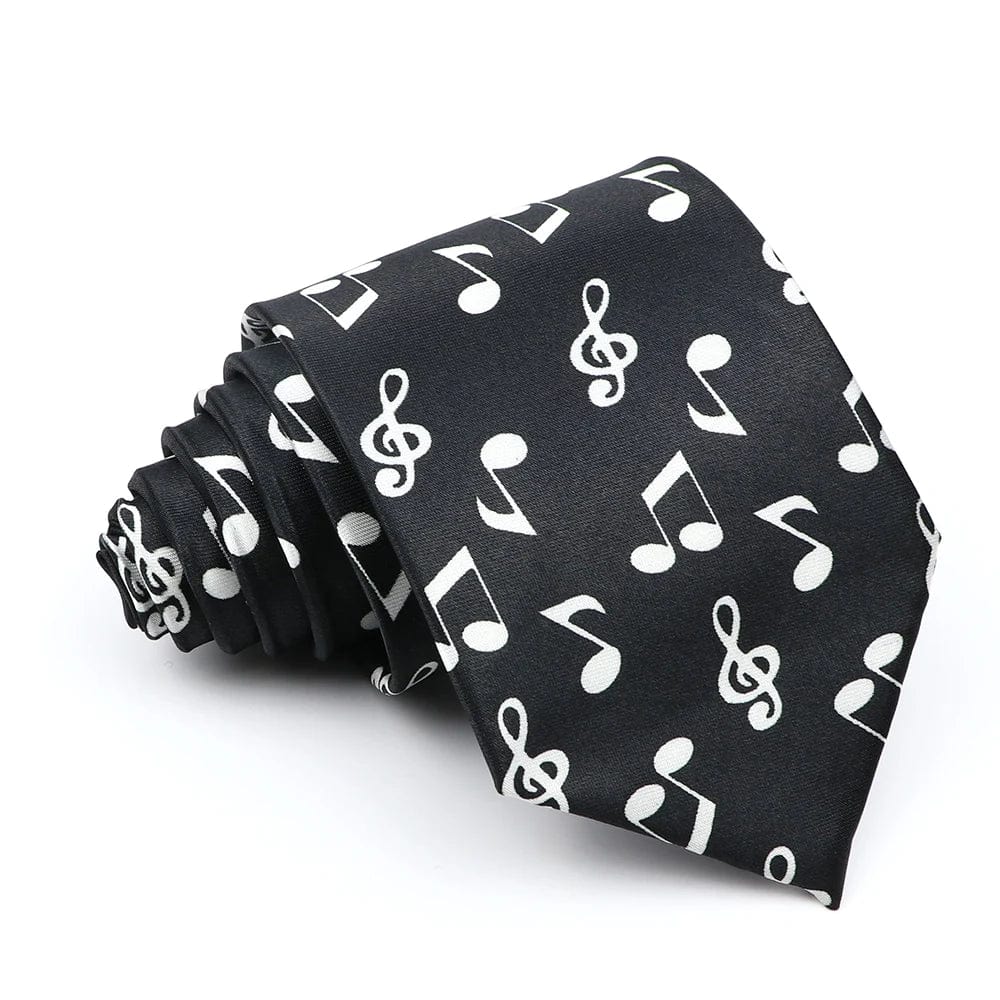 ZONFAZ Music Silk Ties 8cm Novelty Design Muscial Notes Guitar Piano Necktie