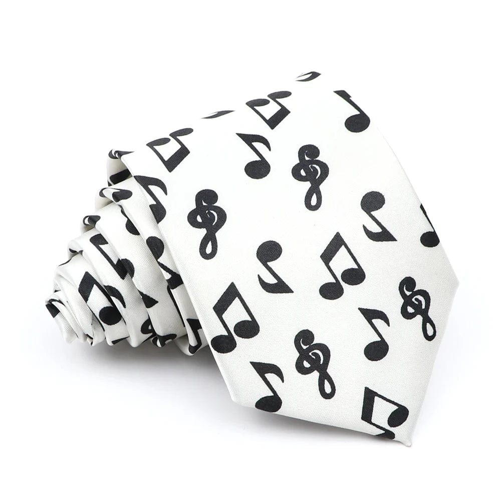 ZONFAZ Music Silk Ties 8cm Novelty Design Muscial Notes Guitar Piano Necktie