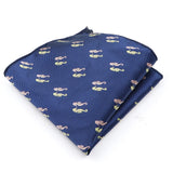 ZONFAZ Navy Blue Classic Cartoon Animals Silk Handkerchief