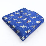 ZONFAZ Navy Blue Classic Cartoon Animals Silk Handkerchief