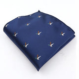 ZONFAZ Navy Blue Classic Cartoon Animals Silk Handkerchief