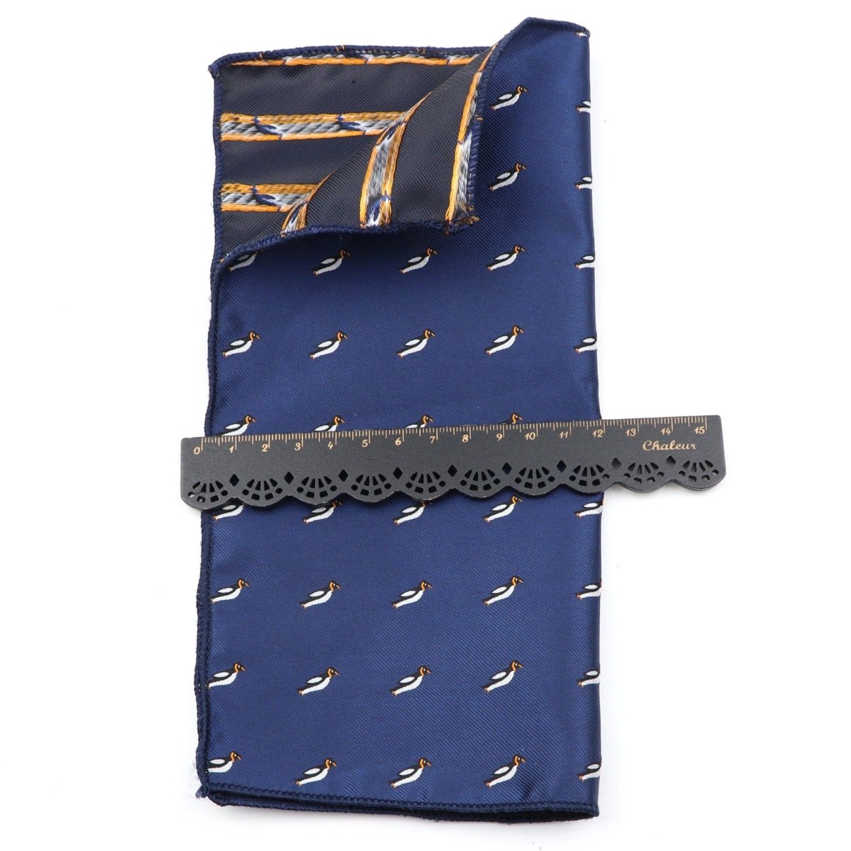 ZONFAZ Navy Blue Classic Cartoon Animals Silk Handkerchief