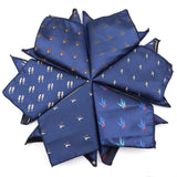 ZONFAZ Navy Blue Classic Cartoon Animals Silk Handkerchief