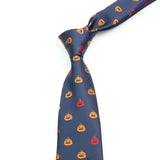 ZONFAZ Navy Blue Classic Cartoon Animals Silk Ties