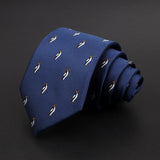 ZONFAZ Navy Blue Classic Cartoon Animals Silk Ties