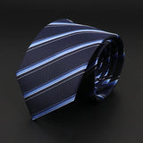 ZONFAZ New Classic Solid Color Striped Skinny Jacquard Ties