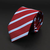 ZONFAZ New Classic Solid Color Striped Skinny Jacquard Ties