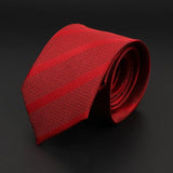 ZONFAZ New Classic Solid Color Striped Skinny Jacquard Ties