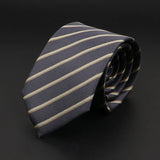 ZONFAZ New Classic Solid Color Striped Skinny Jacquard Ties