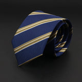 ZONFAZ New Classic Solid Color Striped Skinny Jacquard Ties