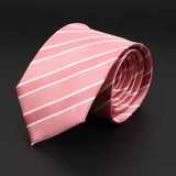 ZONFAZ New Classic Solid Color Striped Skinny Jacquard Ties