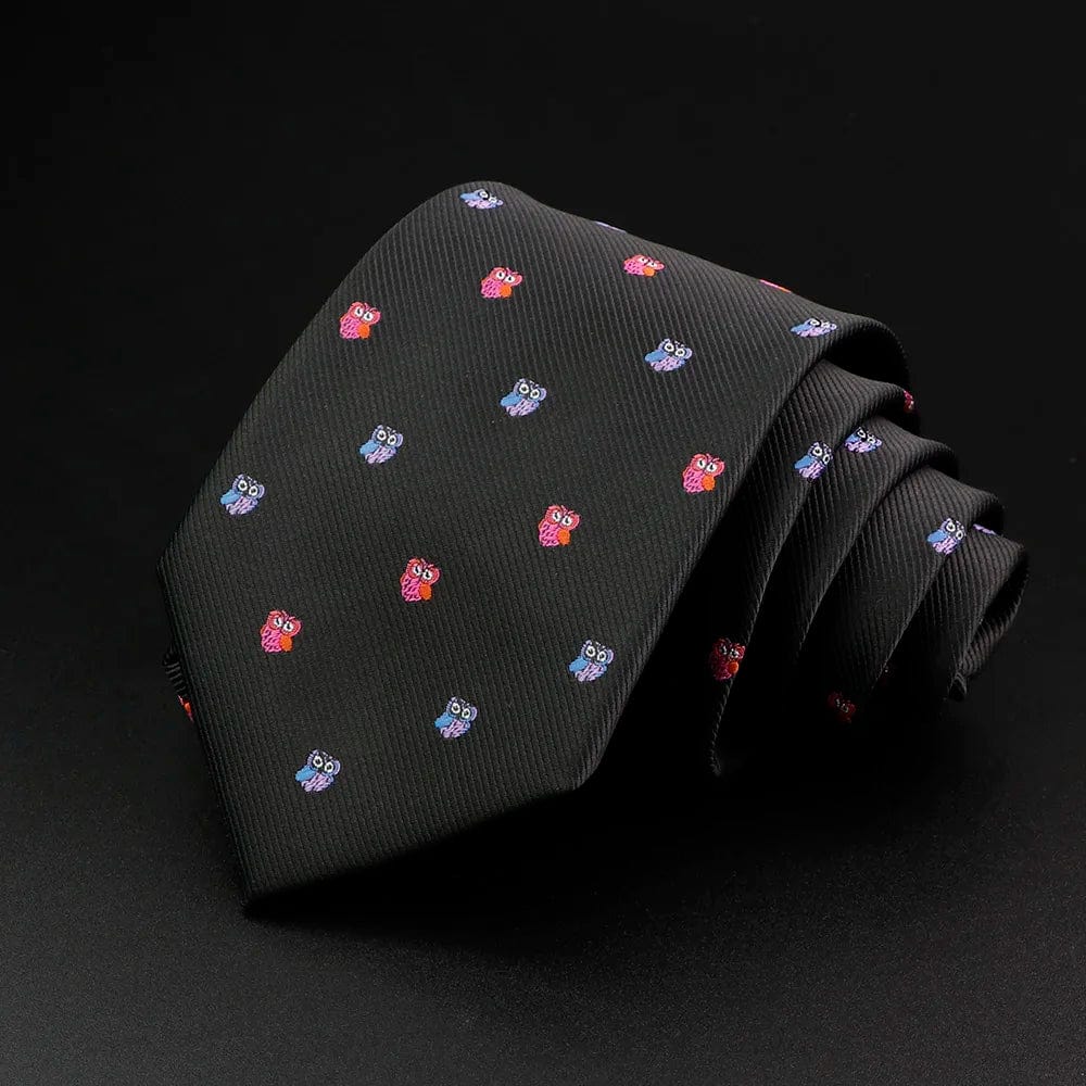 ZONFAZ New Cute Animal Fruits Floral Pattern Jacquard Necktie 8cm Width