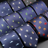 ZONFAZ New Cute Animal Fruits Floral Pattern Jacquard Necktie 8cm Width