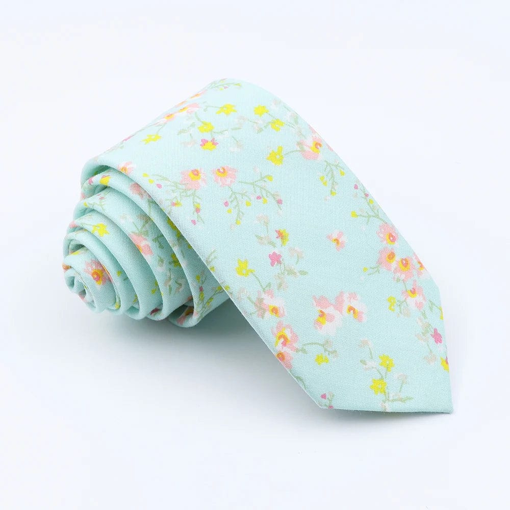 ZONFAZ New Floral Ties For Men Women Skinny Cotton Necktie