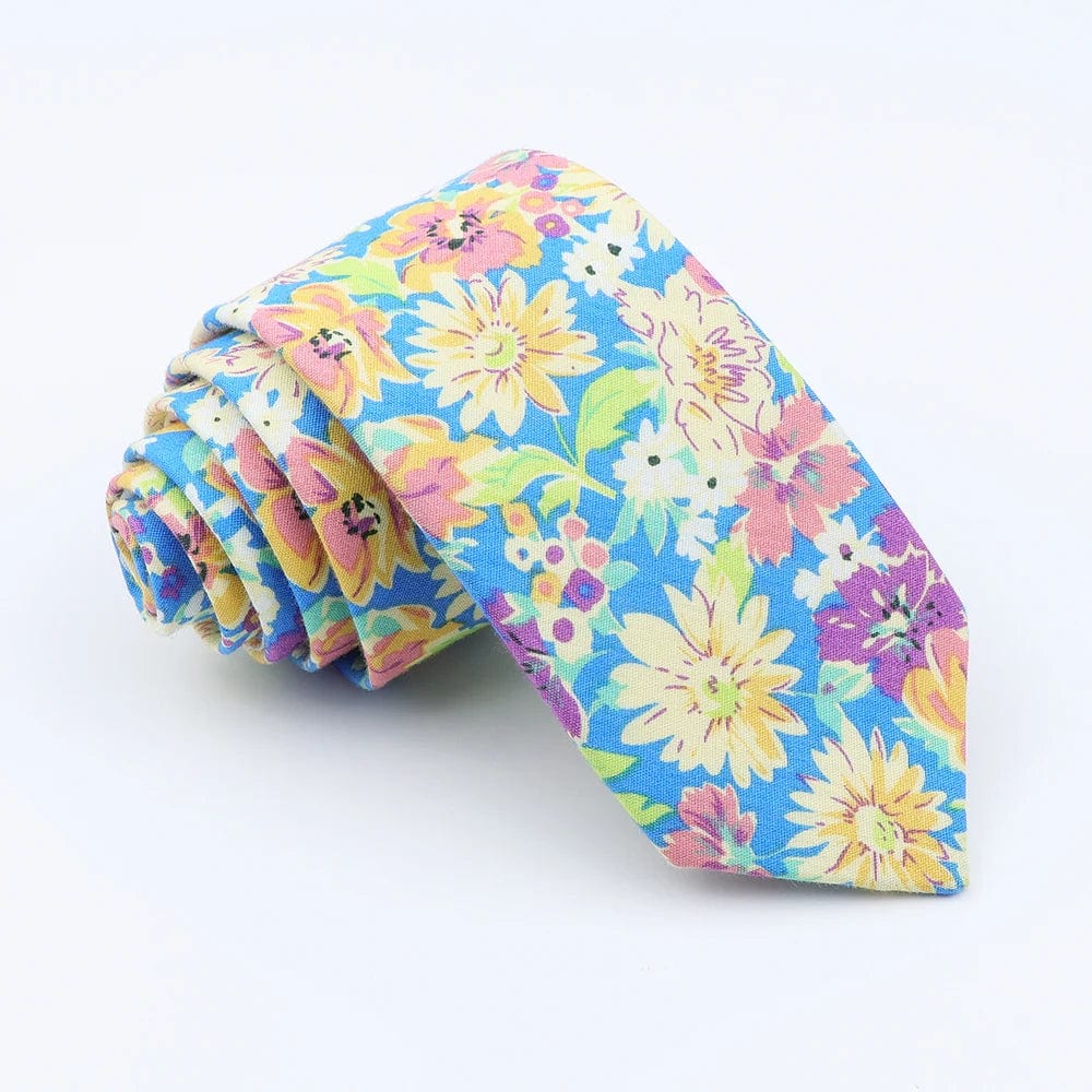 ZONFAZ New Floral Ties For Men Women Skinny Cotton Necktie