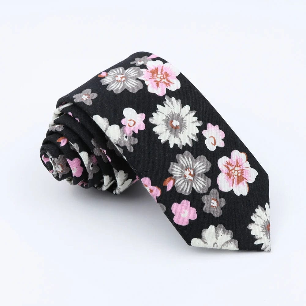 ZONFAZ New Floral Ties For Men Women Skinny Cotton Necktie