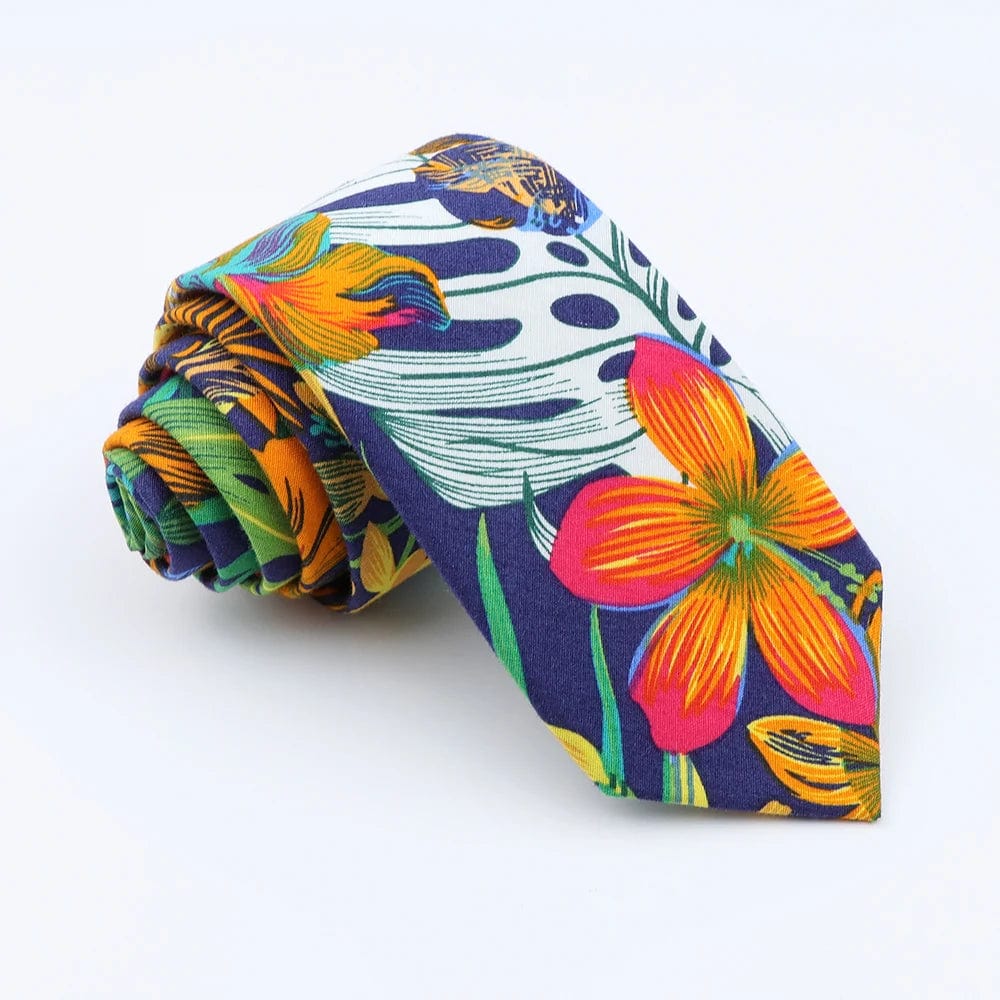 ZONFAZ New Floral Ties For Men Women Skinny Cotton Necktie