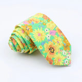 ZONFAZ New Floral Ties For Men Women Skinny Cotton Necktie