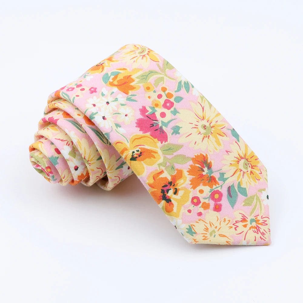 ZONFAZ New Floral Ties For Men Women Skinny Cotton Necktie