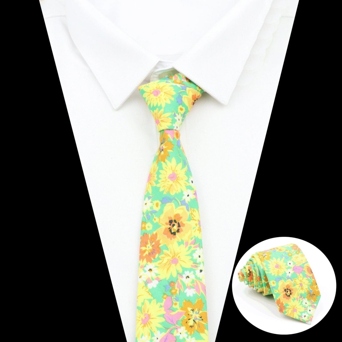 ZONFAZ New Floral Ties For Men Women Skinny Cotton Necktie