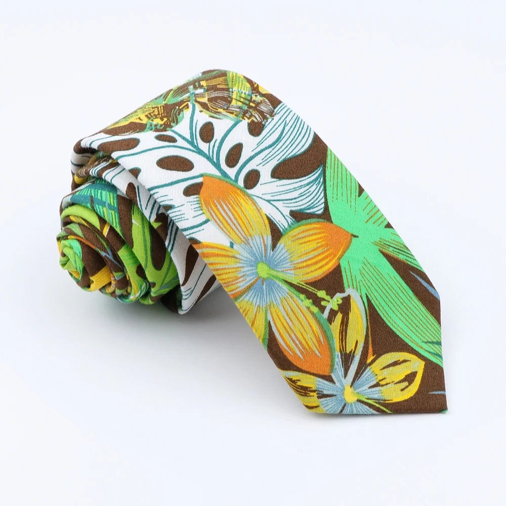 ZONFAZ New Floral Ties For Men Women Skinny Cotton Necktie