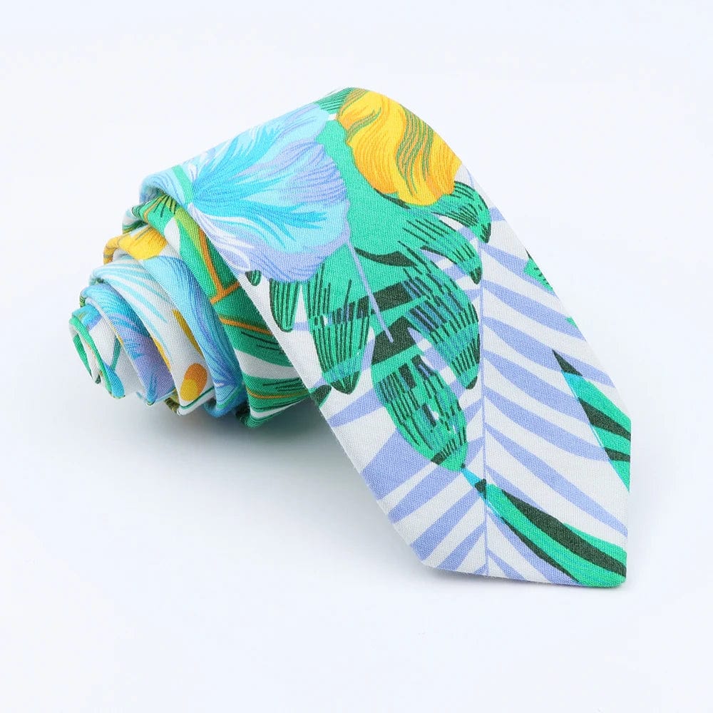 ZONFAZ New Floral Ties For Men Women Skinny Cotton Necktie