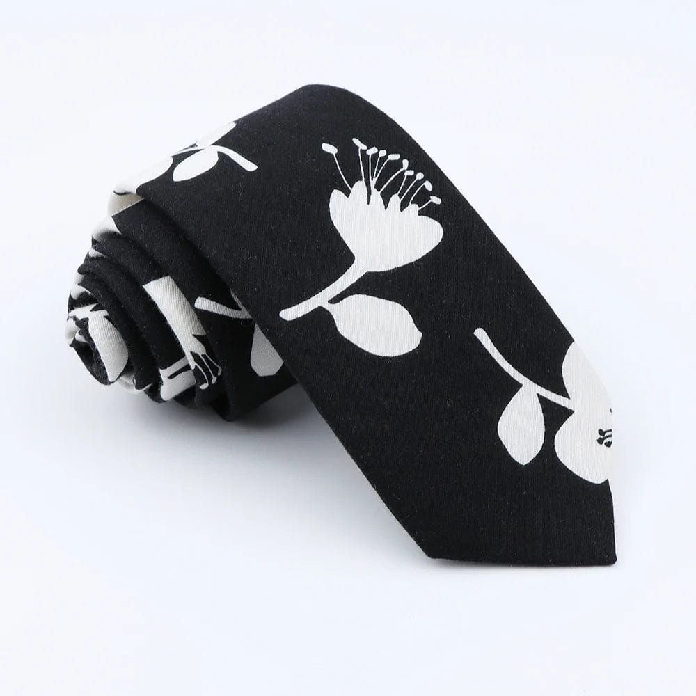 ZONFAZ New Floral Ties For Men Women Skinny Cotton Necktie