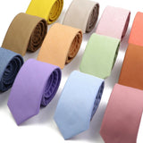 ZONFAZ New Macarons Skinny Solid Color Cotton Ties