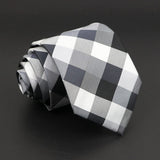 ZONFAZ New Men's Classic Plaid Striped Silk Ties