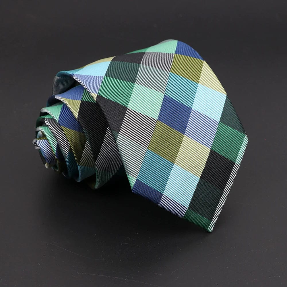 ZONFAZ New Men's Classic Plaid Striped Silk Ties