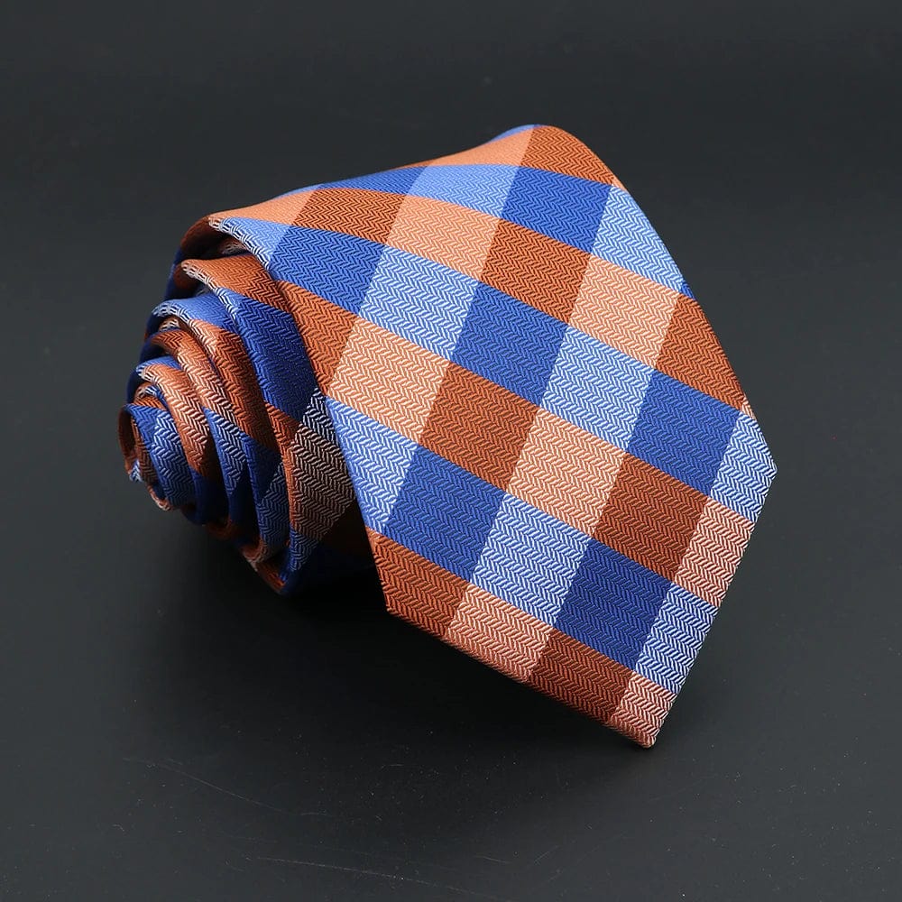 ZONFAZ New Men's Classic Plaid Striped Silk Ties