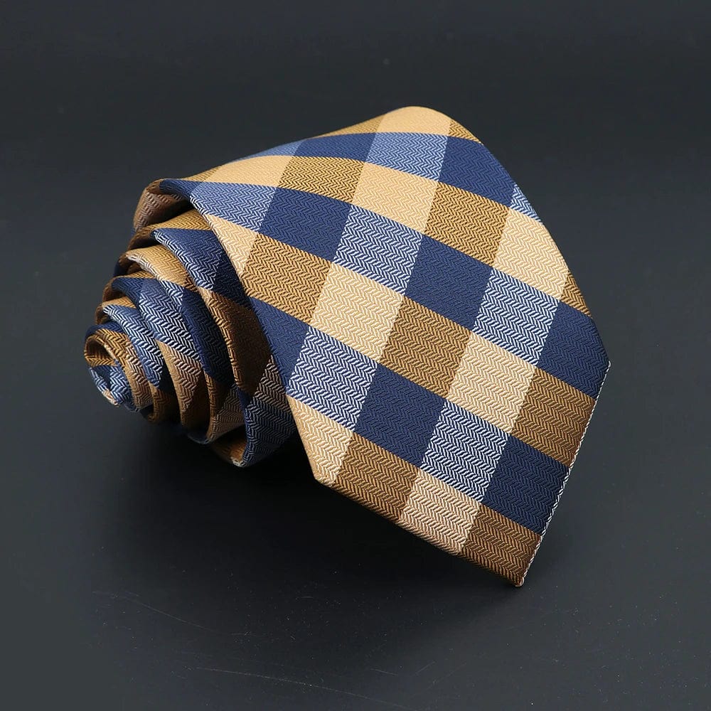 ZONFAZ New Men's Classic Plaid Striped Silk Ties