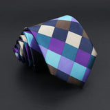 ZONFAZ New Men's Classic Plaid Striped Silk Ties