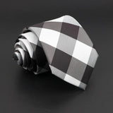 ZONFAZ New Men's Classic Plaid Striped Silk Ties