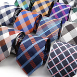 ZONFAZ New Men's Classic Plaid Striped Silk Ties