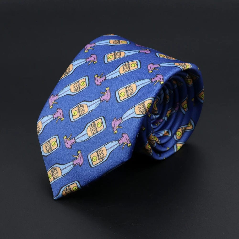 ZONFAZ New Novelty Soft Skinny Necktie for Men Funny Patten Print Ties