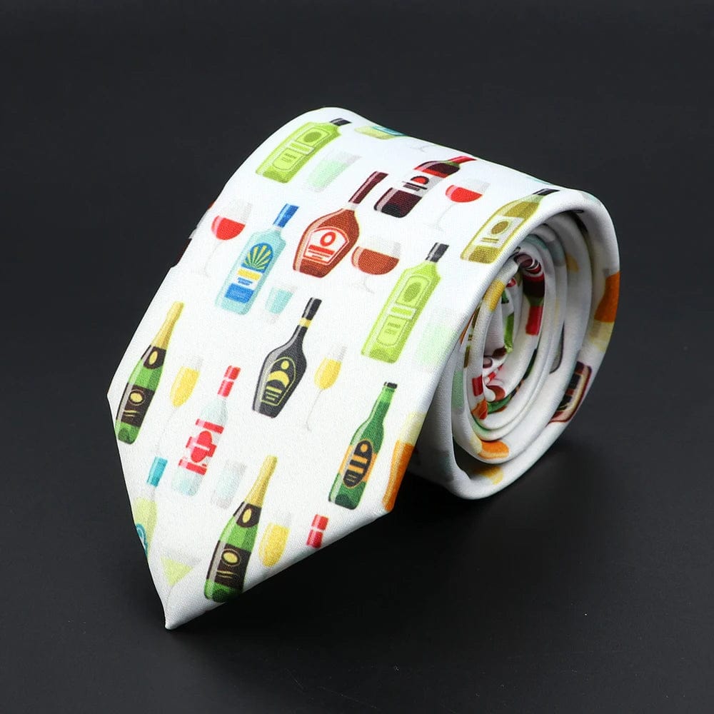 ZONFAZ New Novelty Soft Skinny Necktie for Men Funny Patten Print Ties