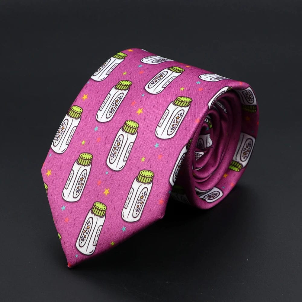 ZONFAZ New Novelty Soft Skinny Necktie for Men Funny Patten Print Ties