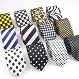 ZONFAZ New Skinny Silk Ties for Men Colorful Printed Dot Striped Neckties 5cm Width