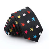 ZONFAZ New Skinny Silk Ties for Men Colorful Printed Dot Striped Neckties 5cm Width