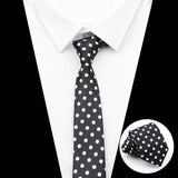 ZONFAZ New Skinny Silk Ties for Men Colorful Printed Dot Striped Neckties 5cm Width