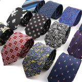 ZONFAZ Novelty Fashion Silk Necktie For Men 7cm Skinny Floral Wedding Tie