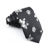 ZONFAZ Novelty Fashion Silk Necktie For Men 7cm Skinny Floral Wedding Tie