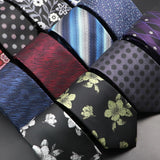 ZONFAZ Novelty Fashion Silk Necktie For Men 7cm Skinny Floral Wedding Tie