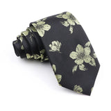 ZONFAZ Novelty Fashion Silk Necktie For Men 7cm Skinny Floral Wedding Tie