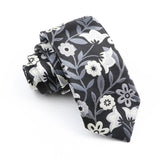 ZONFAZ Novelty Fashion Silk Necktie For Men 7cm Skinny Floral Wedding Tie