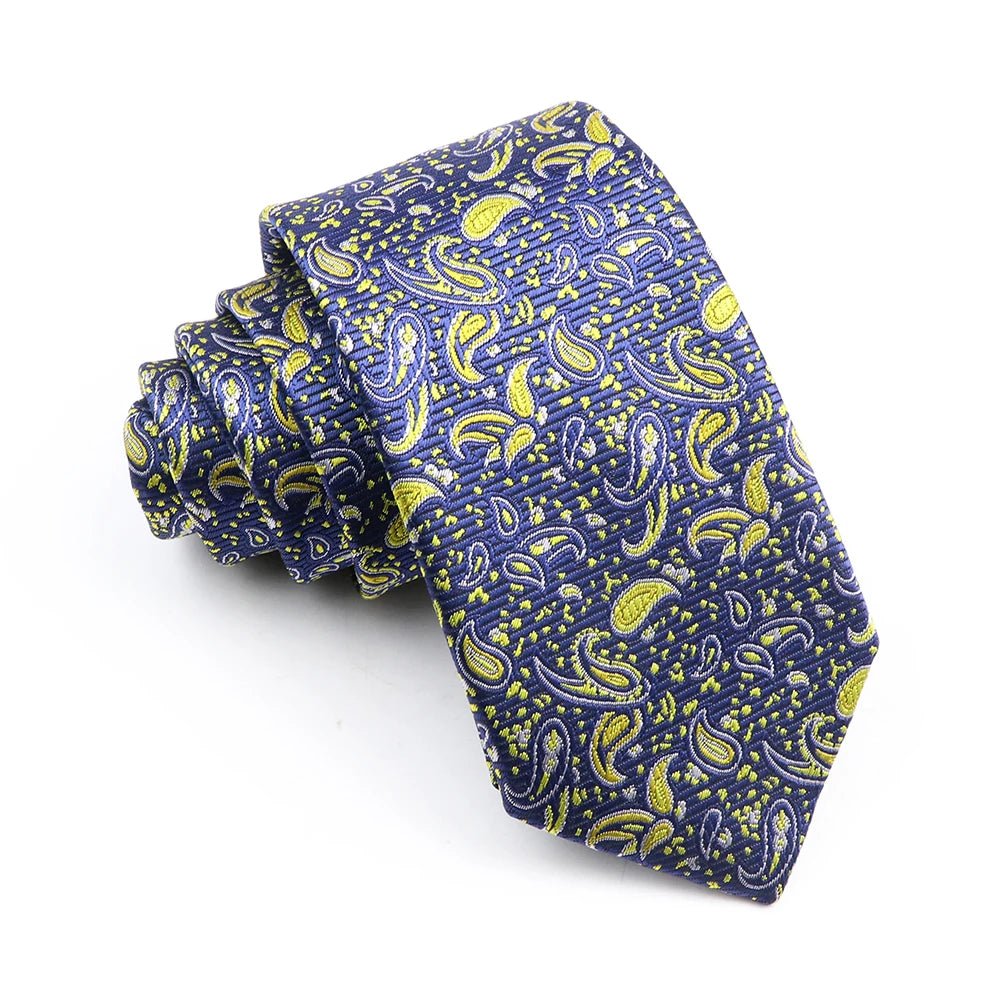 ZONFAZ Novelty Fashion Silk Necktie For Men 7cm Skinny Floral Wedding Tie